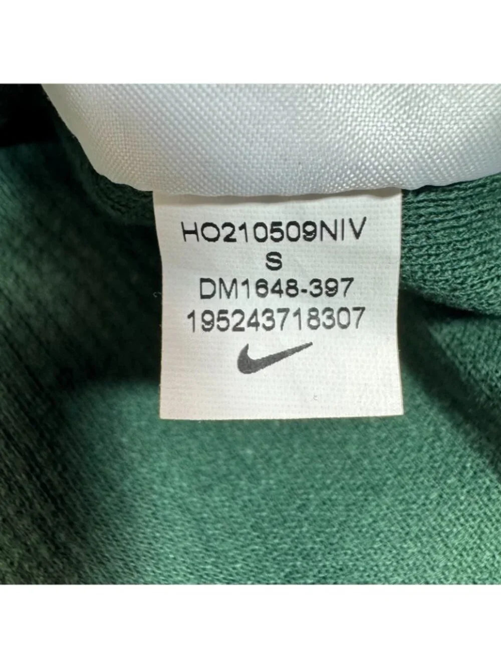 Nike T-Shirt Women's S Green Cotton Cropped Performance Speckled Running Gym